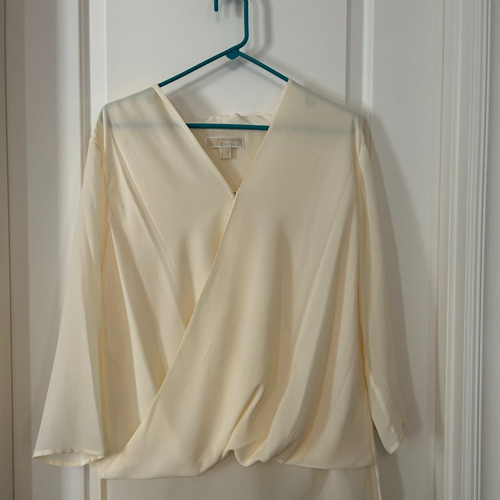 Cream Colored Hi/Lo Blouse Michael Kors Large
